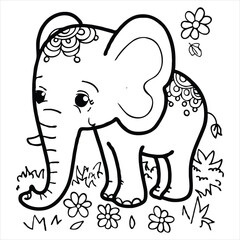 vector animal coloring book illustration