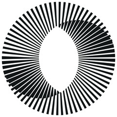 Spiral with gray colors lines as dynamic abstract vector background or logo or icon. Yin and Yang symbol.