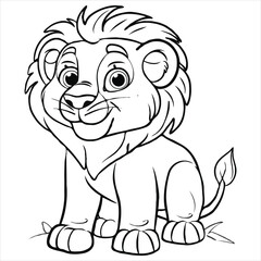 vector animal coloring book illustration