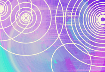 White circles on lilac background. Abstract Digital Art