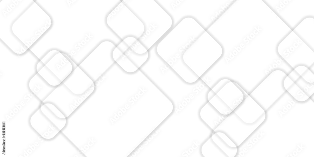 Poster abstract white background design with layers of textured white transparent material in triangle and 