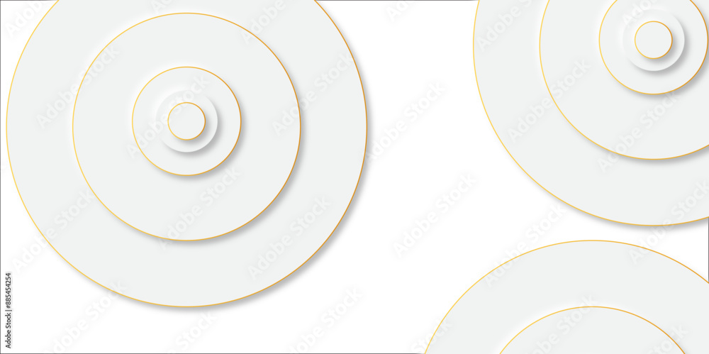 Fototapete abstract white geometric overlapping circle background with shadow. vector circles template vector d
