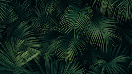 Tropical palm tree leaves background Generative Ai