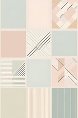 Minimalist geometric patterns in pastel colors for eco-friendly branding.