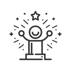 achievement minimalist line art icon logo symbol black color only