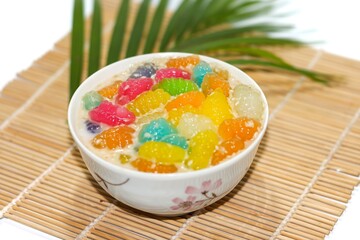 Sweet and delicious with dessert of Thailand on isolation style.