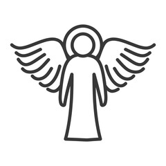 angel minimalist line art icon logo symbol black color only