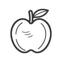 apple fruit minimalist line art icon logo symbol black color only