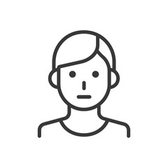 Obraz premium avatar minimalist line art icon logo symbol black color only