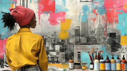 Colorful Paint Studio, Artist at Work