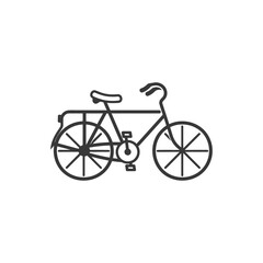 Bicycle minimalist line art icon logo symbol black color only