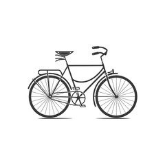 Bicycle minimalist line art icon logo symbol black color only