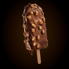 Chocolate Almonds Ice Cream Stick Bar Ice cream Generative Ai