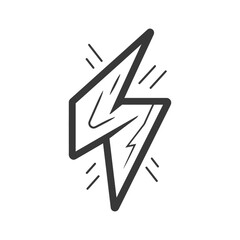bolt minimalist line art icon logo symbol black color only
