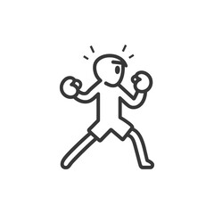 boxing minimalist line art icon logo symbol black color only