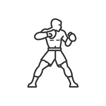 recommend clip art: boxer minimalist line art icon logo symbol black color only