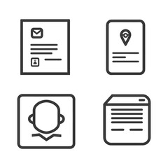 business card minimalist line art icon logo symbol black color only