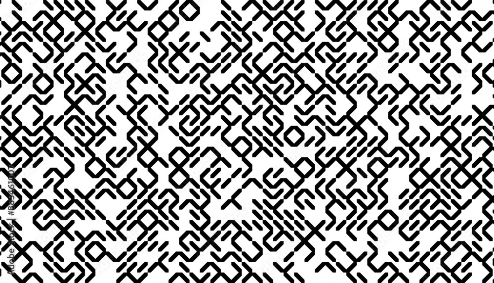Poster black and white abstract geometric pattern. technology background. modern texture fully editable vec