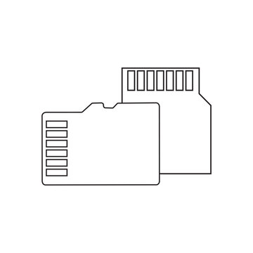 black outline sd card memory storage clip art preview