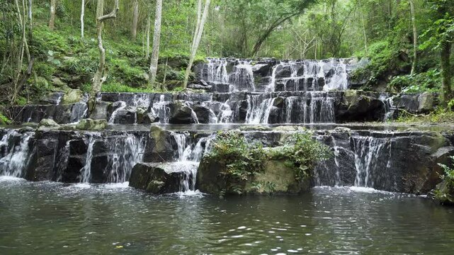 Beautiful waterfall in tropical forest at Namtok Samlan National Park, Saraburi, Thailand