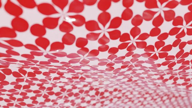 4K ループアニメーション 風に揺れる美しい日本文様の布・反物・着物