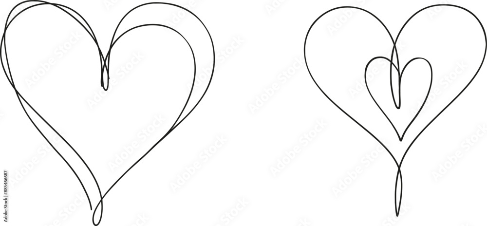 Leinwandbilder this is a one line drawing of a heart representing love. it is an example of contemporary continuous