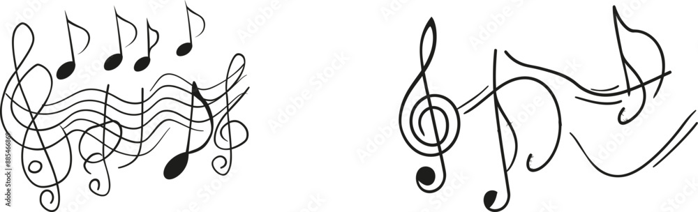 Poster a modern illustration of a whole note with a continuous line art drawing style in a minimalism style