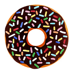 アメリカのパンのイラスト　Doughnut（ドーナツ）