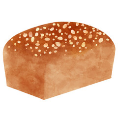 アメリカのパンのイラスト　Whole Wheat Bread（ホールホイートブレッド）