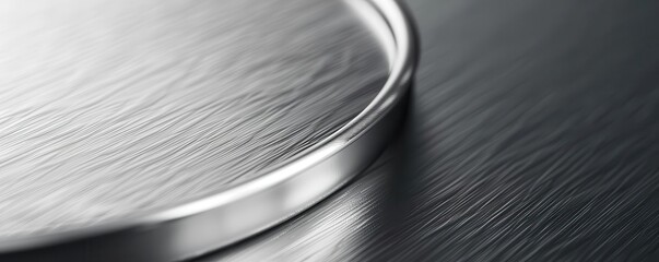 Fototapeta premium Close-up of a smooth metal surface with a reflective edge.