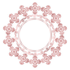Damask Round Wreath rose gold circular round ornament floral Abstract pattern, Classic Victorian traditional style, illustration Vintage Design, Floral frames, Mandala, Antique, Moroccan frame