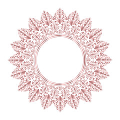 Classic Damask Wreath circular round ornament floral Abstract pattern, Elegant Rose Gold Victorian traditional style, illustration Vintage Design, Flower frames, Mandala, Antique, Moroccan frame