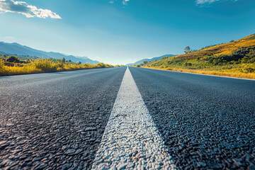 Fototapeta premium a road with a mountain in the background