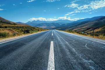 Naklejka premium a road with a mountain in the background