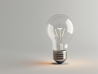 Illuminating Idea Isolated Incandescent Light Bulb on Plain White Background