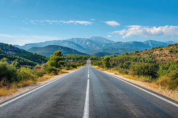 Naklejka premium a road with a mountain in the background