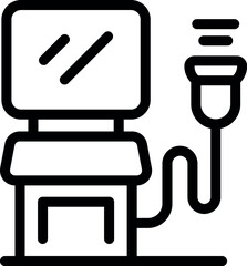 Medical ultrasound machine showing ultrasound scan results on its monitor