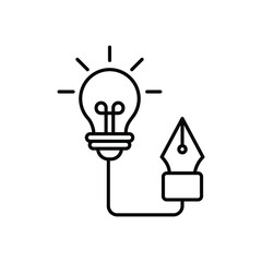 idea line icon with white background vector stock illustration