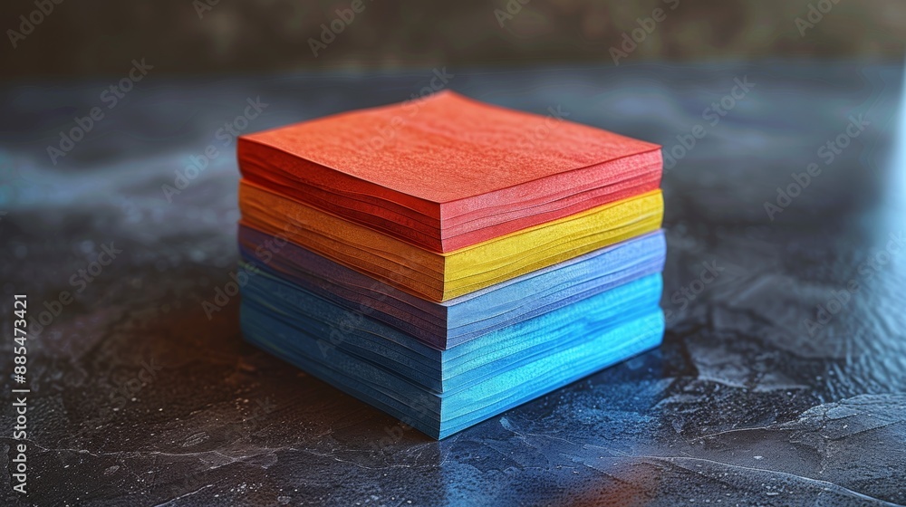 Poster a stack of colorful sticky notes with reminders.