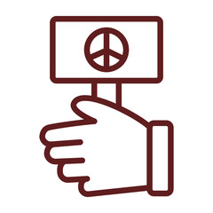 Freedom Vector Line Maroon Icon Design