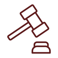 Law Vector Line Maroon Icon Design
