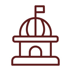 Congress Vector Line Maroon Icon Design
