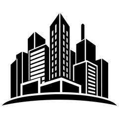 City landscape modern building architecture urban silhouette vector illustration
