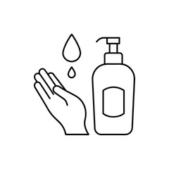 hand sanitizer line icon vector