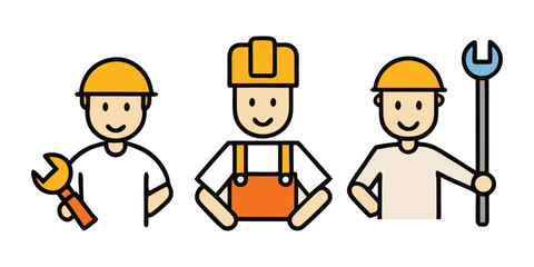 Construction worker vector icon, Construction Worker, Project Manager Engineer Architect icon.