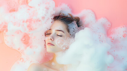 A young woman with a cheerful demeanor holds a cardboard box in a green-themed office, surrounded by hints of natural elements.