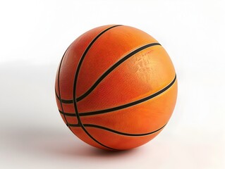 Fototapeta premium Vibrant Orange Basketball Isolated on Plain White Background