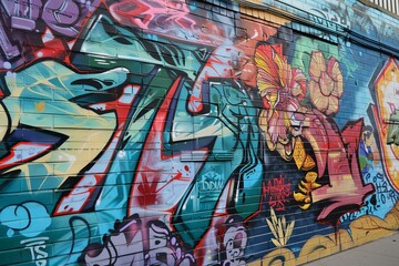 D "75" in a graffiti street art style on an urban Chinese National Day celebration background with street murals, Chinese flags, and vibrant decorations