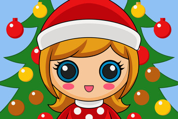 beautiful christmas composition silhouette vector illustration