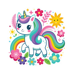 Naklejka premium beautiful unicorn vector for kids